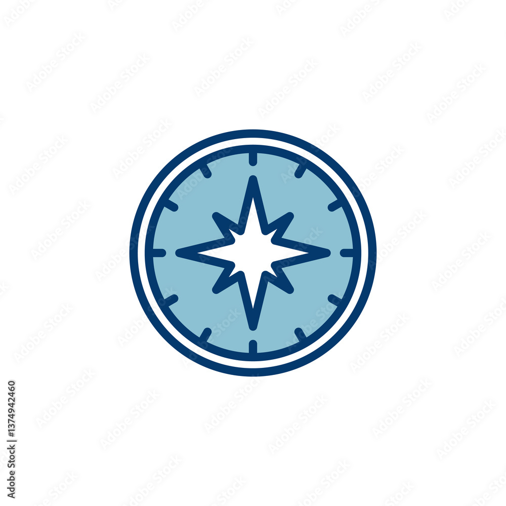 Compass icon vector isolated on white background. Compass vector icon Compass icon vector isolated on white background. Compass vector icon