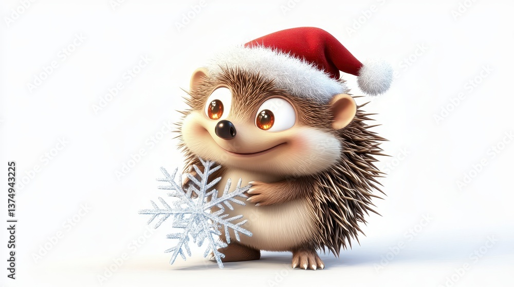 Cute Hedgehog with Snowflake Cute Hedgehog with Snowflake