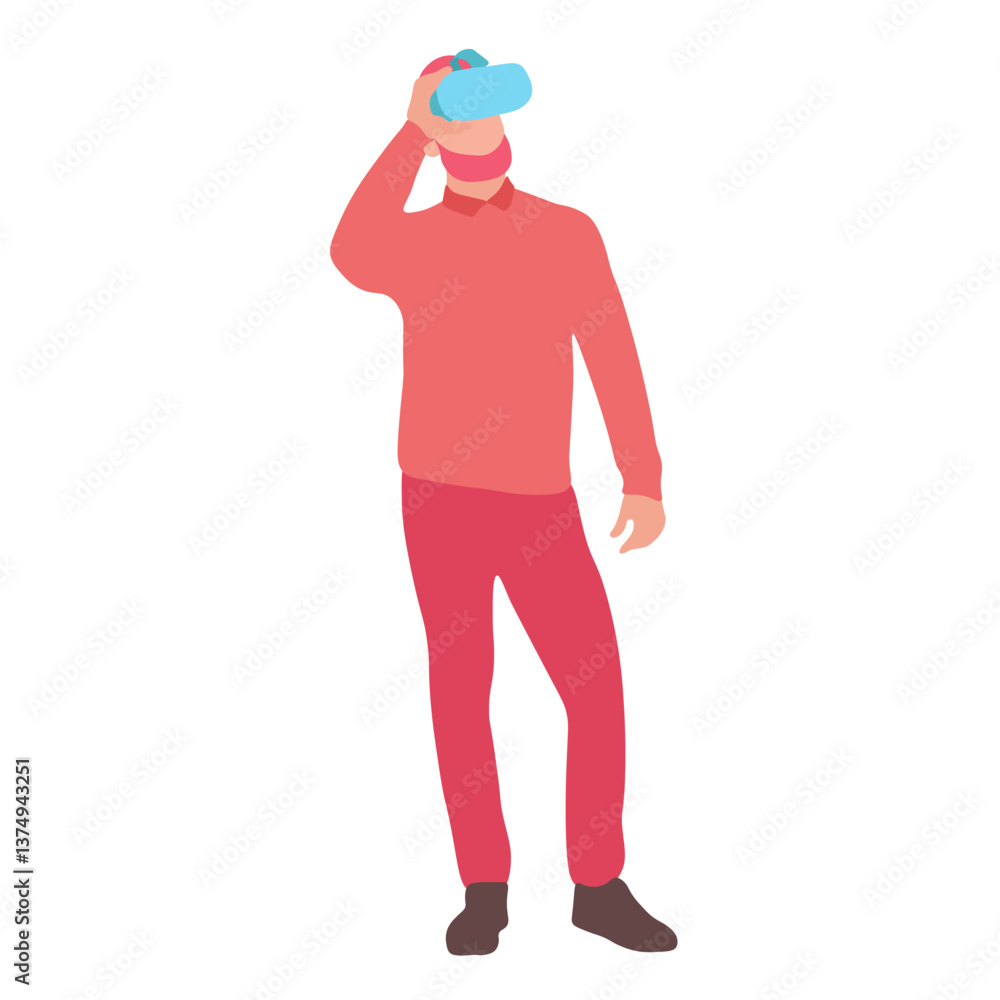 Person wearing VR headset Person wearing VR headset