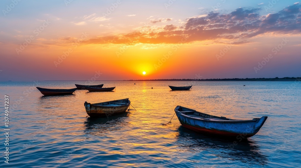Serene Sunset Over Calm Waters Serene Sunset Over Calm Waters