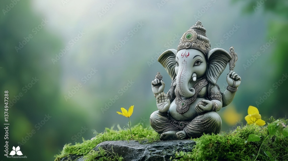 Serene Ganesha Statue Landscape Serene Ganesha Statue Landscape