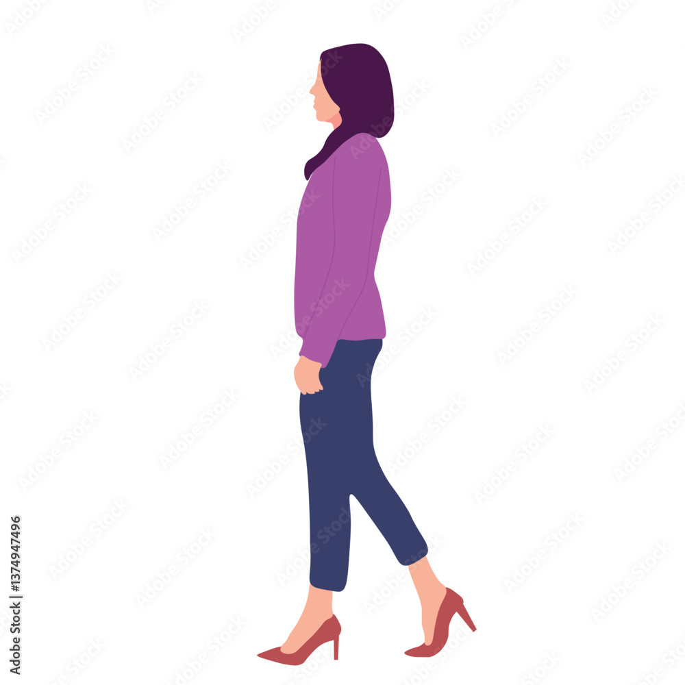 Side view of a woman walking Side view of a woman walking