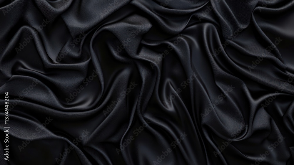 Fototapeta premium Abstract Black Silk Fabric Background