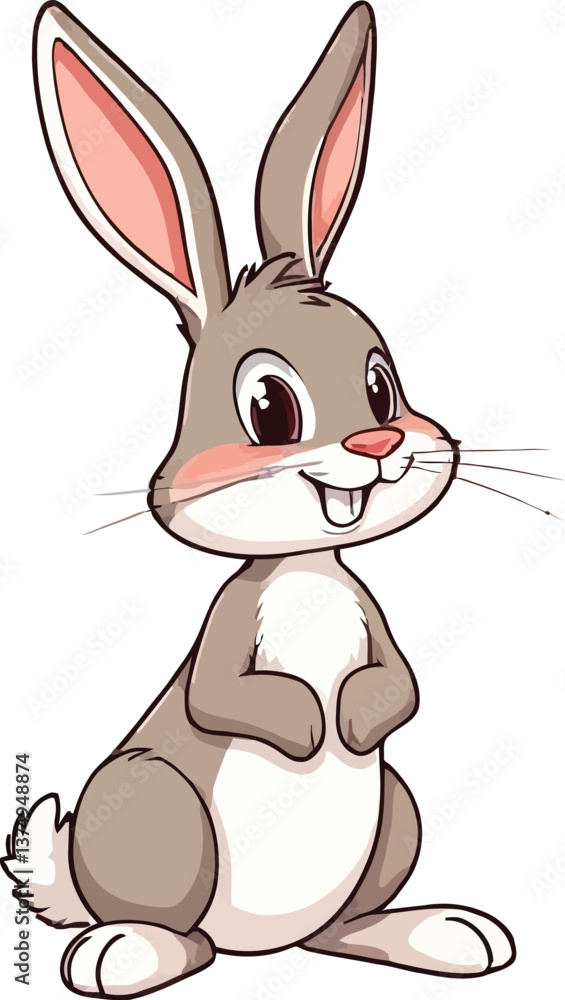 Obraz premium a illustrator vector hare with a white backround