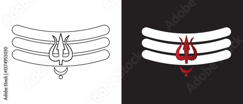 shiva Mahadev tilak icon on white background.