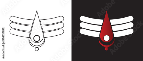 shiva Mahadev tilak icon on white background.