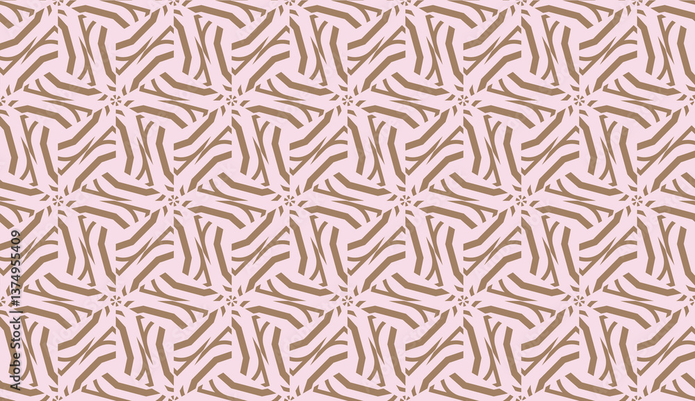Decorative pattern with triangles style. Vector illustration. For fashion print, scrapbooking page, flyer design. Light brown color. Seamless