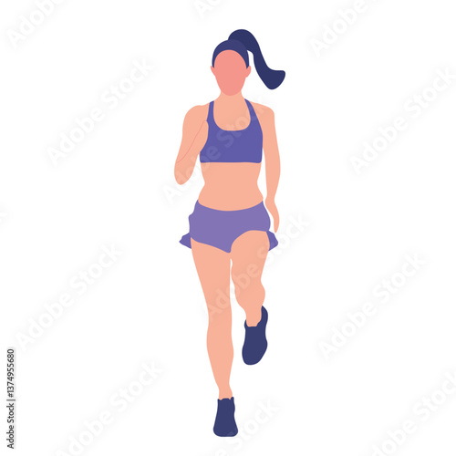 Woman Running in Sport Attire