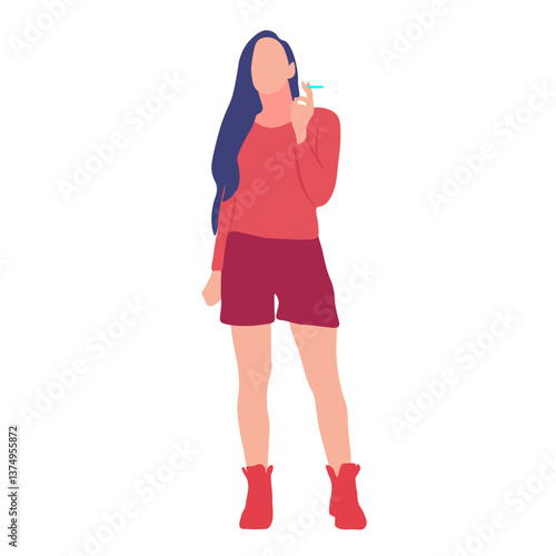 Woman smoking a cigarette