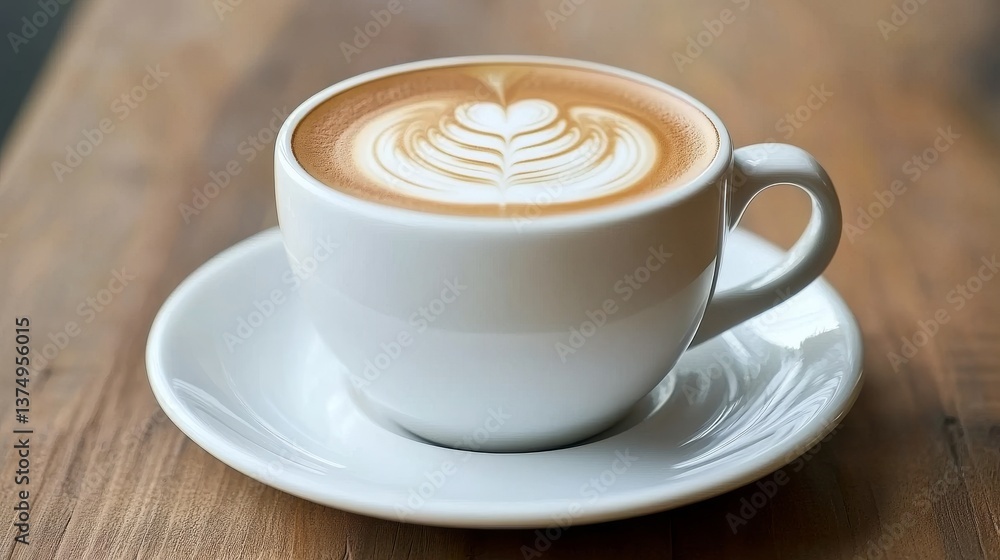 Aromatic Latte in a White Cup Aromatic Latte in a White Cup
