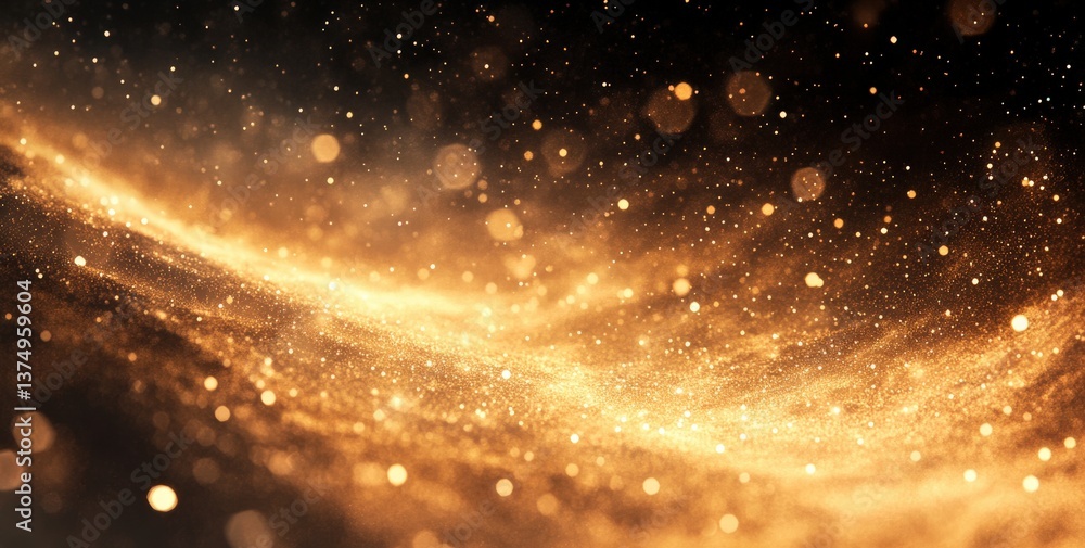 Fototapeta premium Abstract Golden Particles Flowing Background