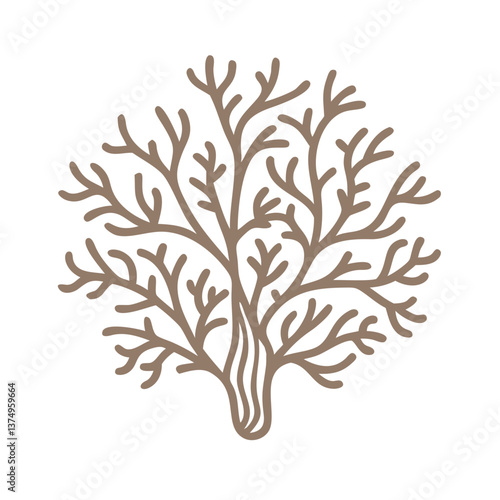 Minimalist Coral Wort Vector Illustration