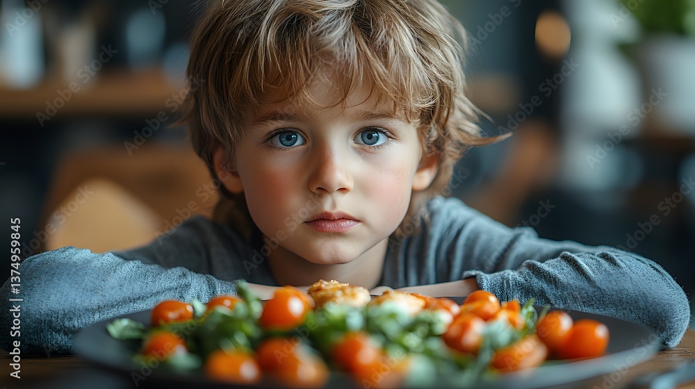 Frustrated kids with selective eating habits struggle with mealtime at home, expressing anger and disappointment over meals they find unappealing,
Frustrated kids with selective eating habits struggle with mealtime at home, expressing anger and disappointment over meals they find unappealing,