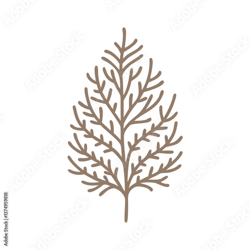Cypress Tree Minimalist Vector Illustration