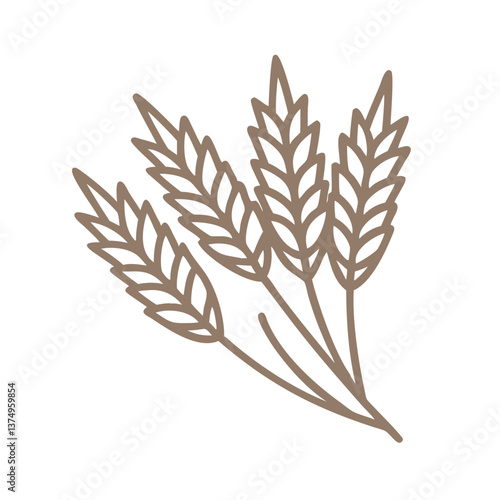 Darnel Wheat Outline Vector Illustration