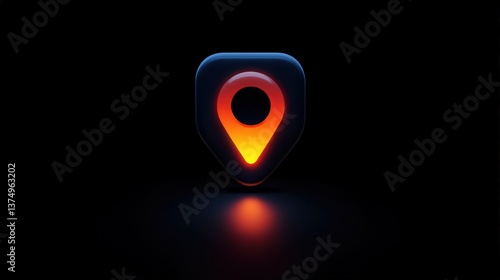 Location Pin Glowing Emblem: A vibrant location pin icon, radiating a soft, warm light against a dark backdrop, hinting at precision and navigation. Free Download Location Pin Glowing Emblem: A vibrant location pin icon, radiating a soft, warm light against a dark backdrop, hinting at precision and navigation. - GFXLoad