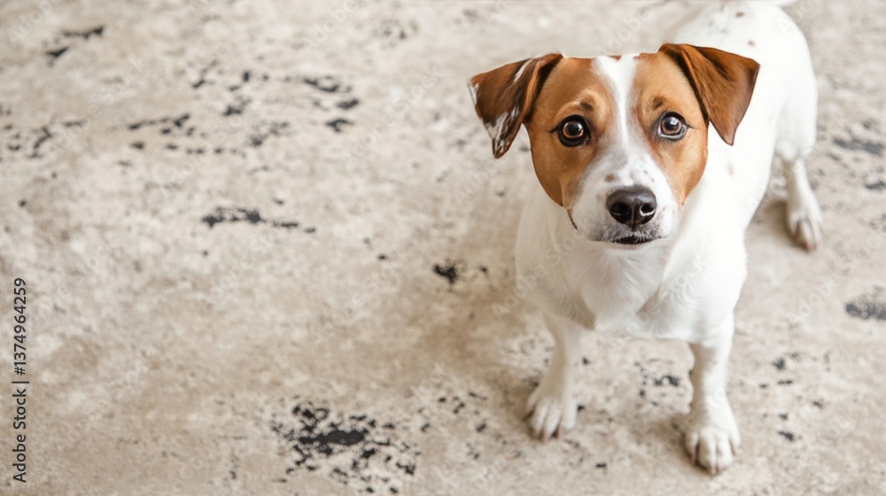 a dog with a mix of brown and white fur looks at the camera. a dog with a mix of brown and white fur looks at the camera.