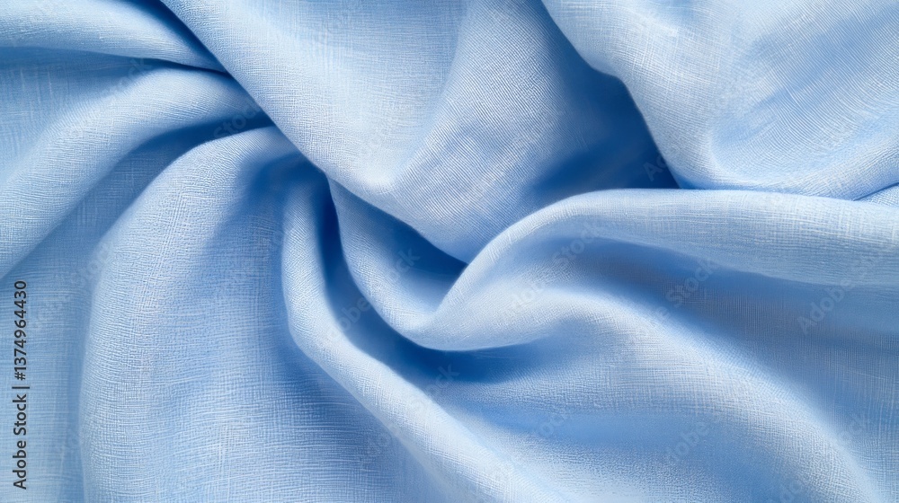 Fototapeta premium a close-up of a flowing, light blue fabric.