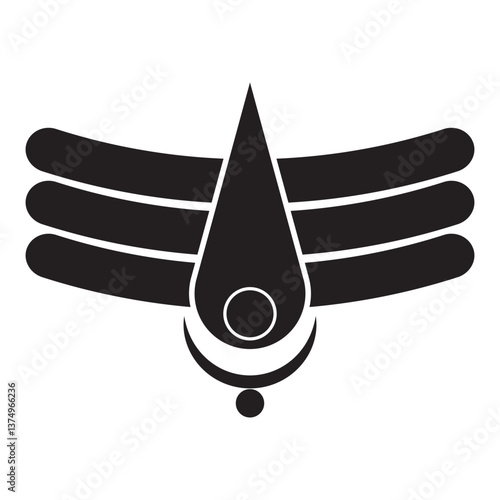 shiva Mahadev tilak icon on white background.