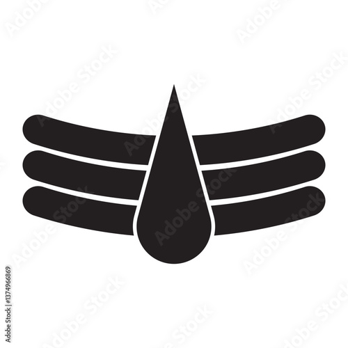shiva Mahadev tilak icon on white background.