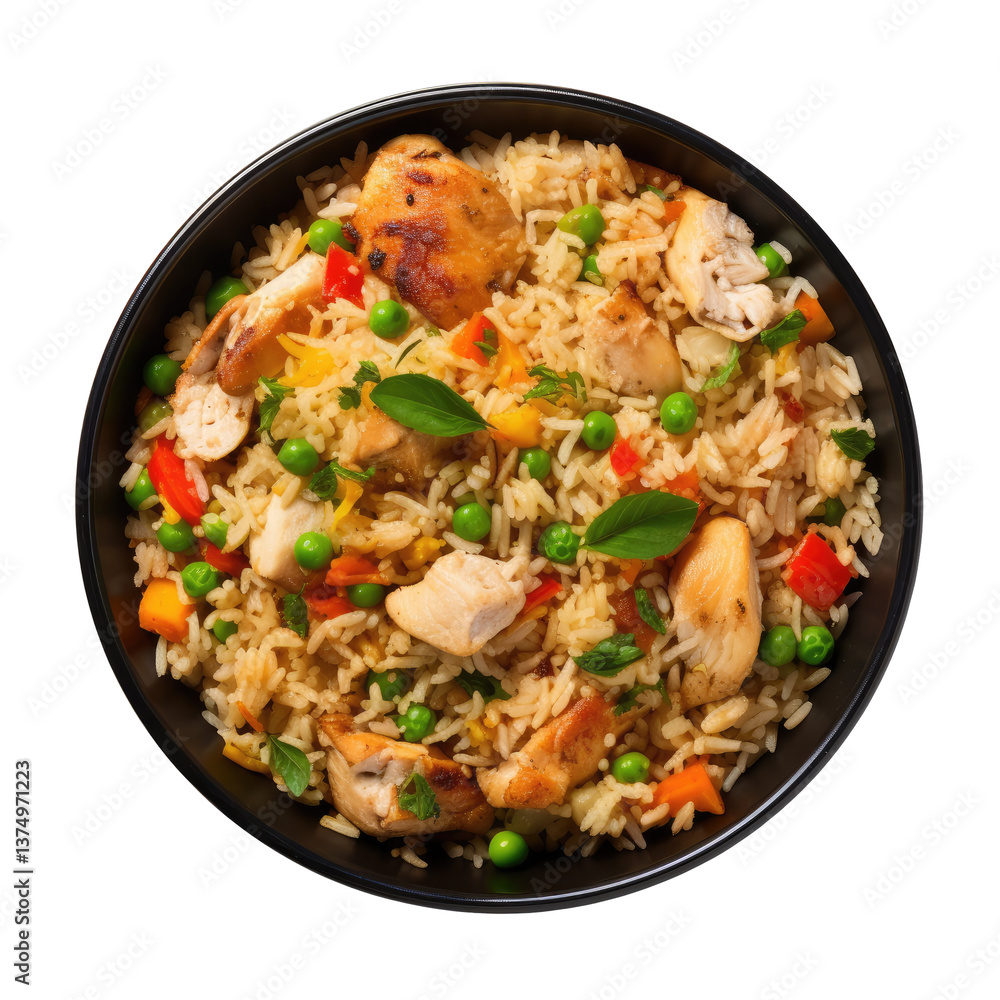 Chicken Fried Rice on transparent background Chicken Fried Rice on transparent background