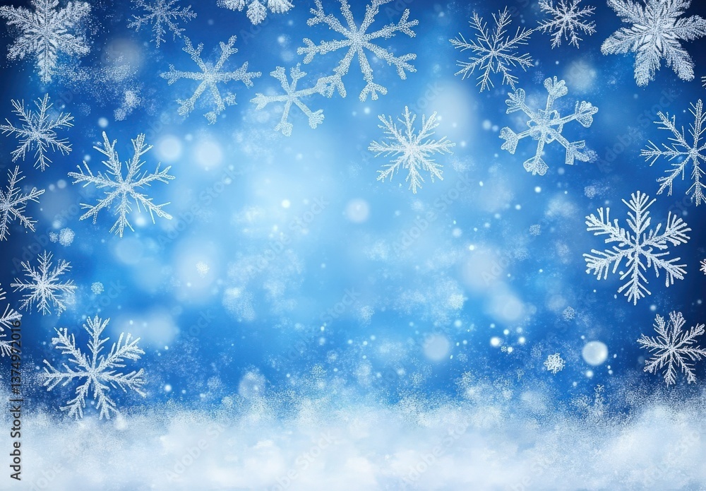 Winter Snowflake Background with Bokeh Winter Snowflake Background with Bokeh
