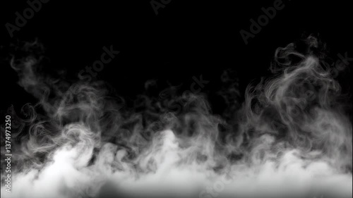 White smoke rising steadily in the darkness.