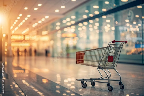 Wallpaper Mural Abstract blurred photo of store with trolley in department store bokeh background - generated by ai Torontodigital.ca