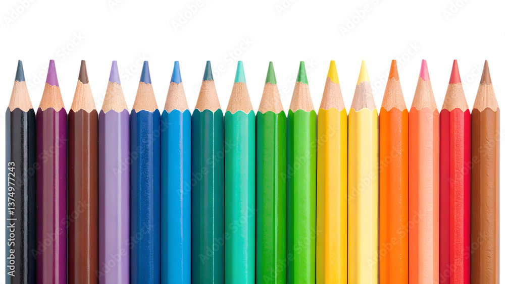 Color Pencils. PNG. Generative Ai. Color Pencils. PNG. Generative Ai.
