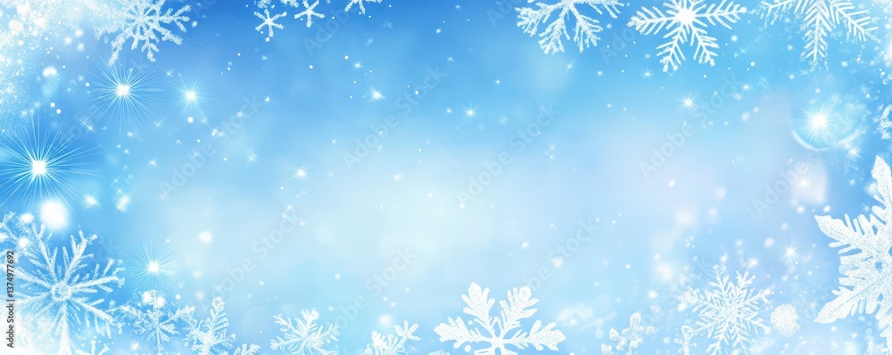 A serene blue background adorned with delicate white snowflakes and twinkling stars, creating a magical winter wonderland atmosphere that evokes feelings of peace and joy. A serene blue background adorned with delicate white snowflakes and twinkling stars, creating a magical winter wonderland atmosphere that evokes feelings of peace and joy.