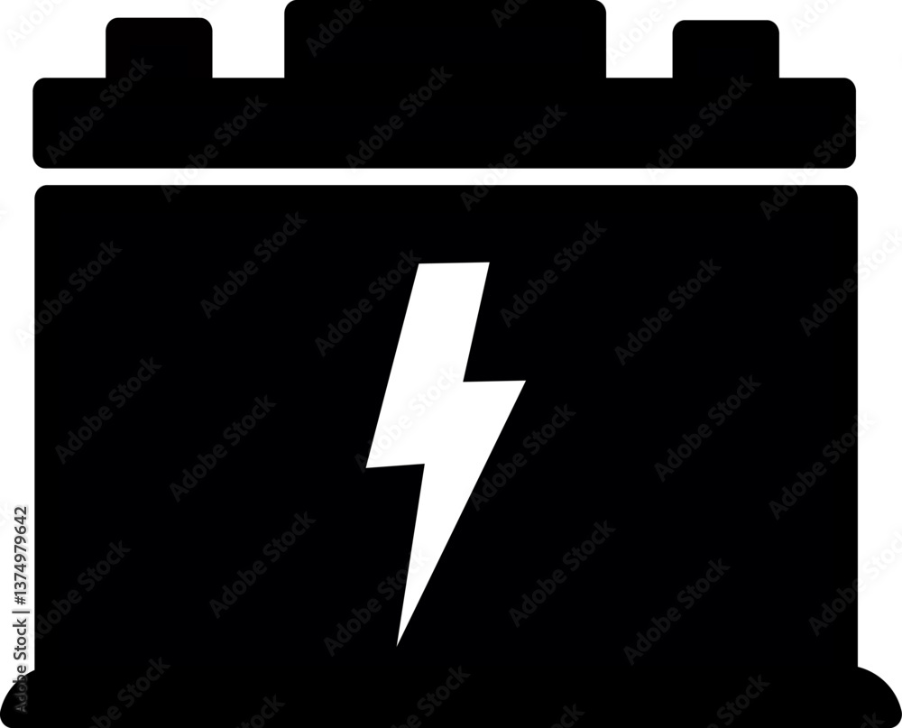 Obraz premium Car battery vector icon. Electric battery vector icon. Vector and not AI. Replaceable vector design.
