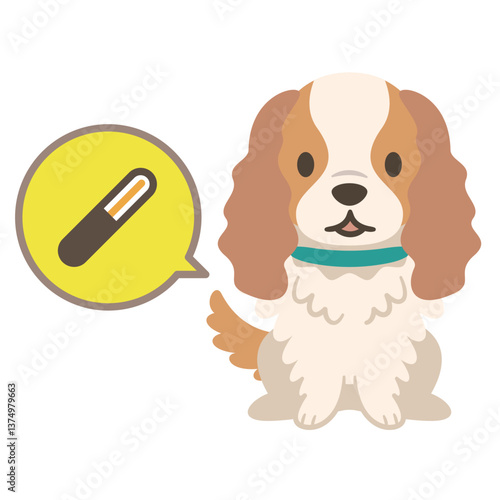 犬とマイクロチップのイラスト