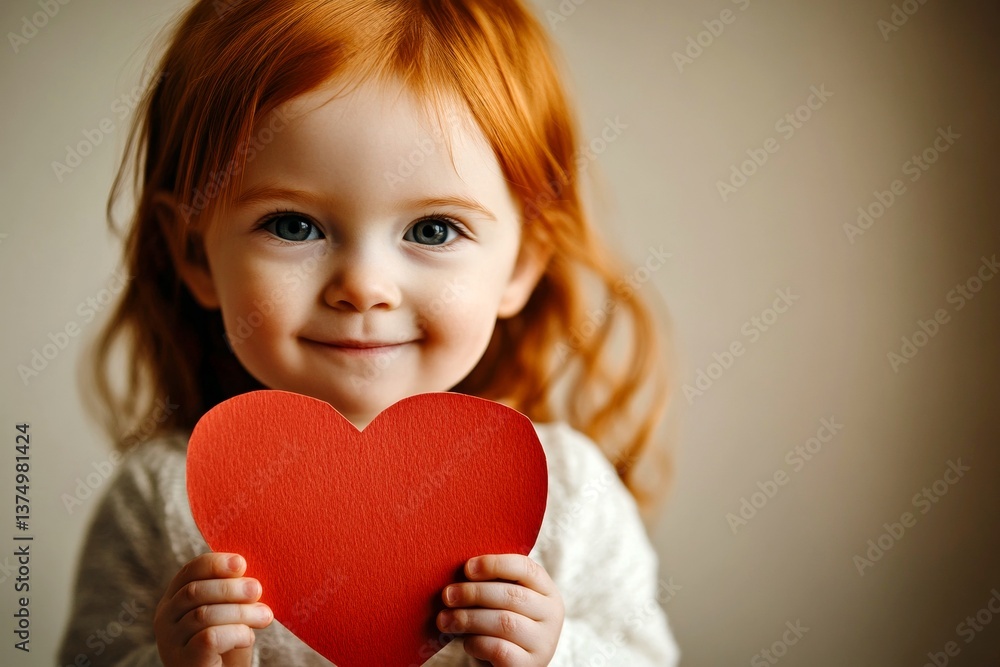Valentine's day greeting and funny gift. Innocent face cute toddler girl with big paper heart in hands. Child's surprise. Funny heartwarming photo. Loving family. Love-themed child photo. Valentine's day greeting and funny gift. Innocent face cute toddler girl with big paper heart in hands. Child's surprise. Funny heartwarming photo. Loving family. Love-themed child photo.