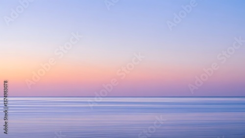 Pastel Sunset Horizon - Serene Ocean View Landscape