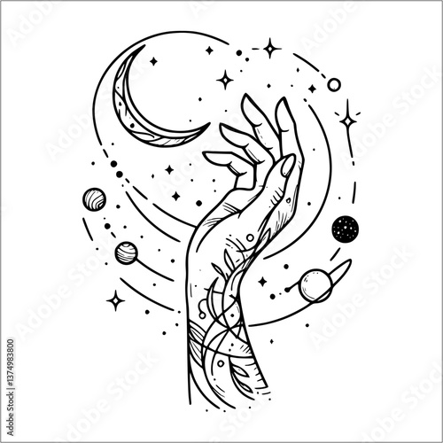 Cosmic Bond - The Hand and the Moon