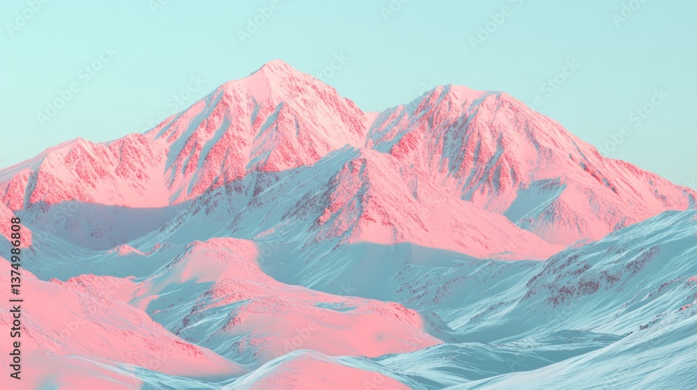 Pink Sunrise Snowy Mountain Range Pink Sunrise Snowy Mountain Range