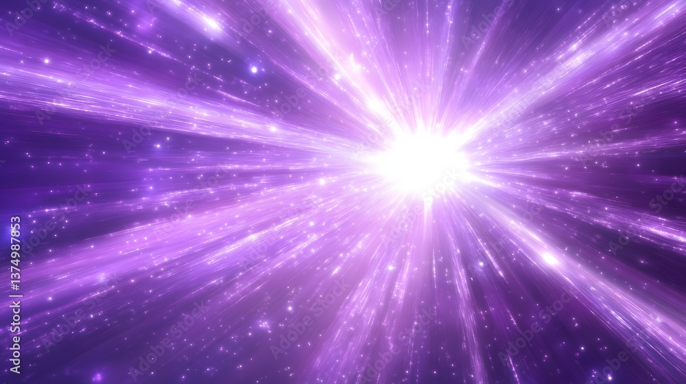 Cosmic explosion, radiating light, purple space Cosmic explosion, radiating light, purple space