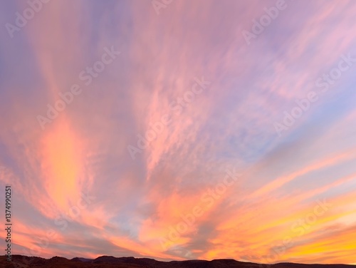 Colorful Sunset in Mexico, longtime exposure 