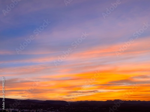 Beautiful and colorful sunset in Mexico