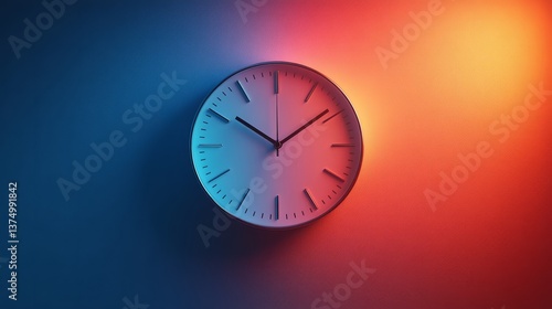 Wallpaper Mural A neumorphic digital clock displaying time with soft shadows and elegant gradients Torontodigital.ca