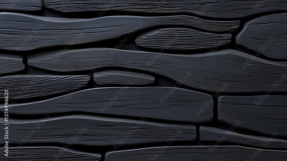 Dark wood paneling with sculpted texture