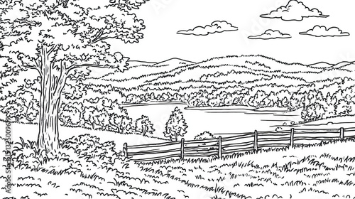 Wallpaper Mural serene landscape featuring lake, mountains, and trees Torontodigital.ca