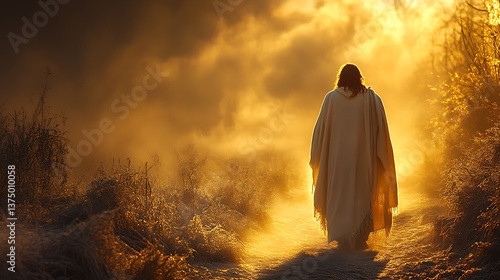 Wallpaper Mural Jesus Walks Sunrise Path. Torontodigital.ca