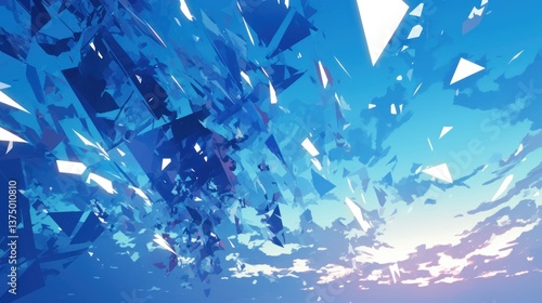 Shattered Sky: An Abstract Digital Artwork