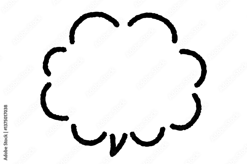 手描きの吹き出し04 もこもこ02 ベクター 手描きの吹き出し04 もこもこ02 ベクター