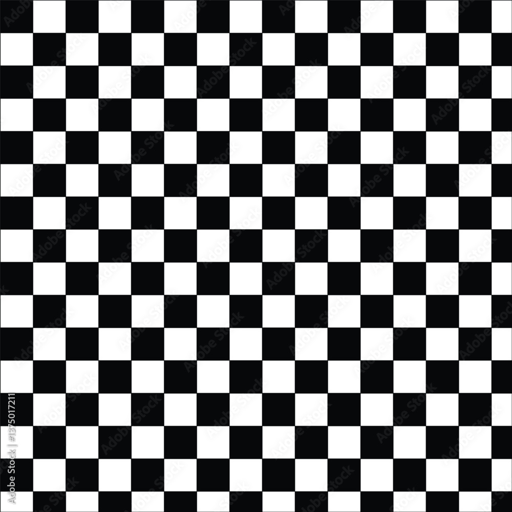 Fototapeta premium Checkered Pattern: Classic Black White Design, Black and White Squares: Seamless Tile Texture, Checkerboard Background: Geometric Grid Graphic.