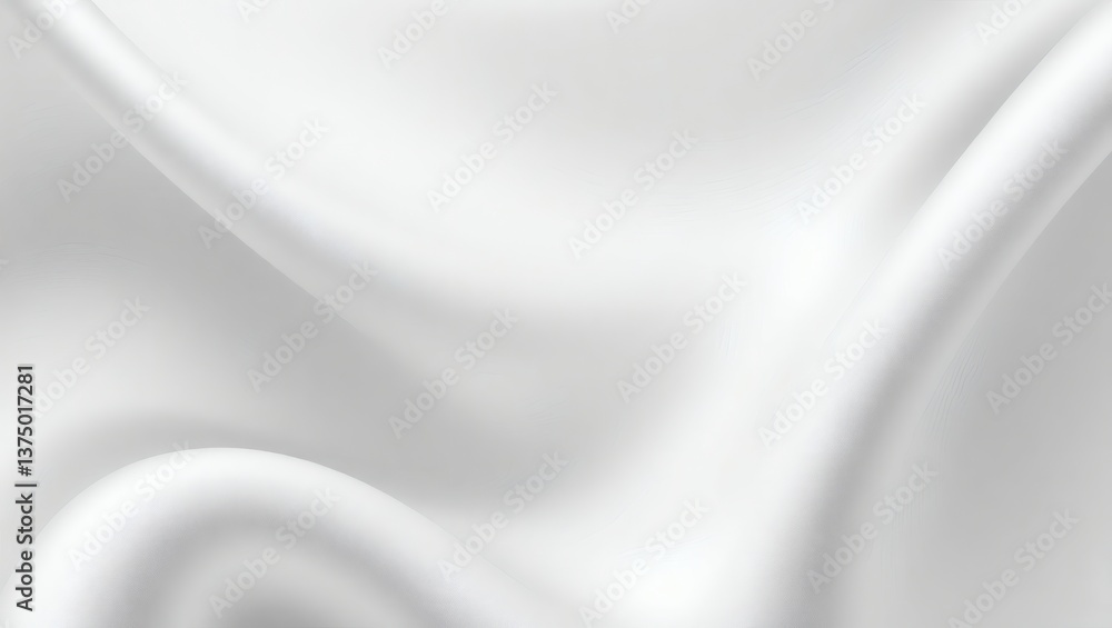 Smooth white silk satin fabric with elegant waves and soft flowing texture Smooth white silk satin fabric with elegant waves and soft flowing texture