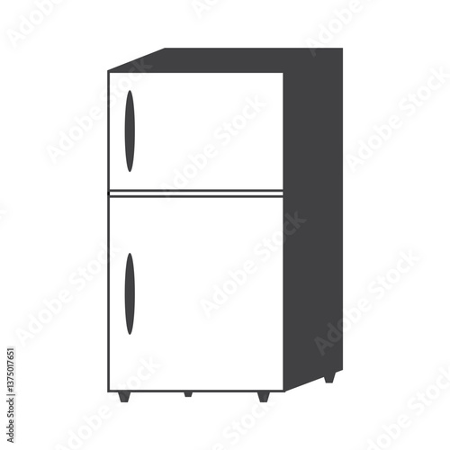 refrigerator icon food cooler room vector illustration