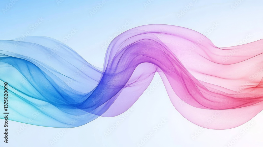 Obraz premium Soft flowing fabric blue and pink hues creates serene atmosphere