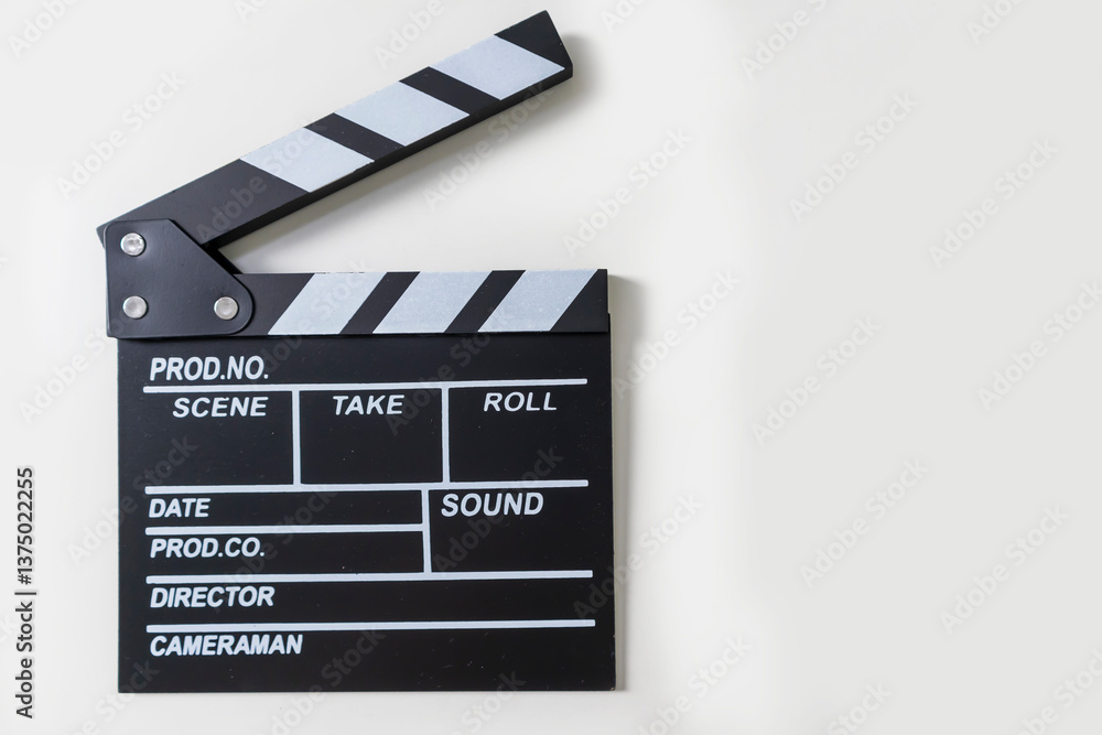 Obraz premium Director's board on white background. Thinking of a storyline.